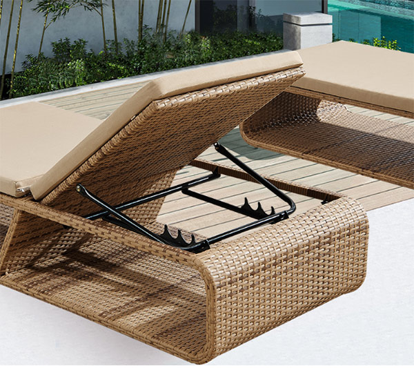 Các nấc điều chỉnh tựa lưng ghế hồ bơi nhựa giả mây