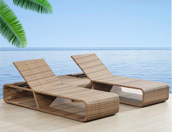 Mẫu ghế bể bơi mây nhựa được sử dụng nhiều trong resort, khu nghỉ dưỡng