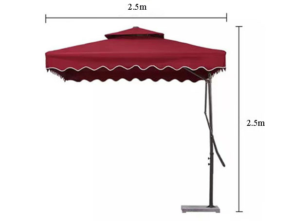 Kích thước ô dù ngoài trời kiểu dáng lệch tâm vuông