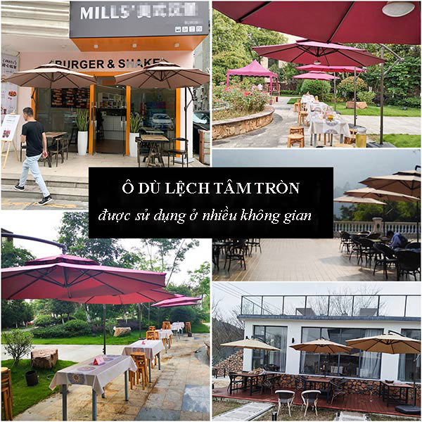 Dù che nắng lệch tâm tròn được sử dụng ở nhiều nơi