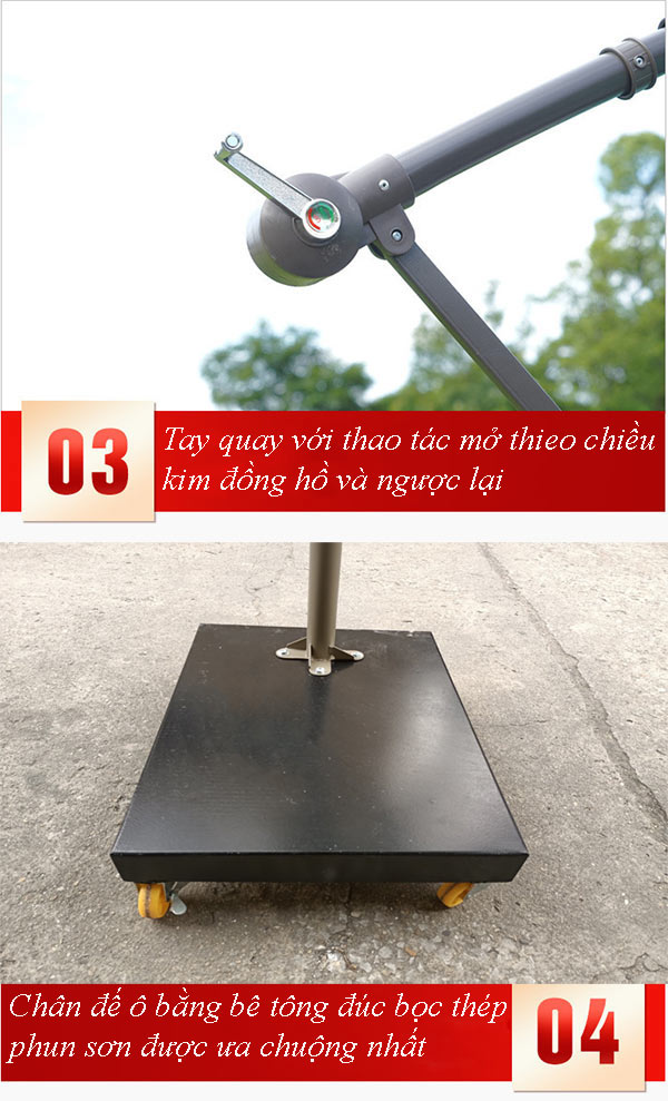 Chi tiết từng đặc điểm cấu thành dù lệch tâm