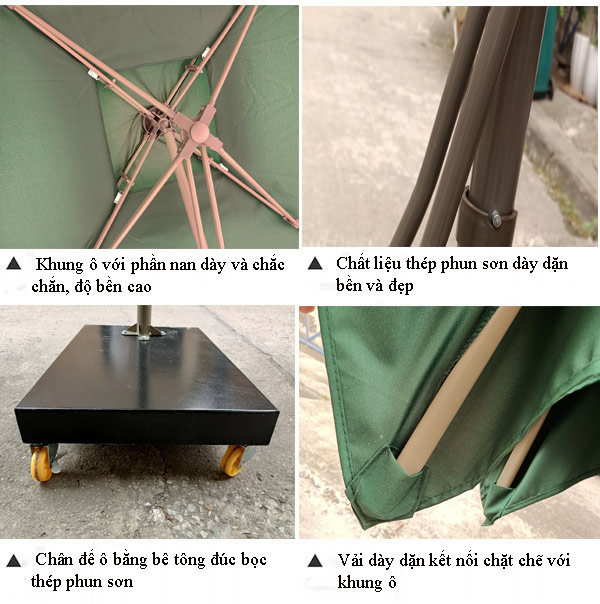 Các đặc điểm của mẫu ô dù lệch tâm vuông