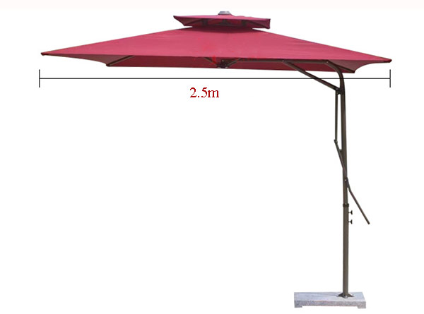 Kích thước ô dù ngoài trời mẫu lệch tâm vuông