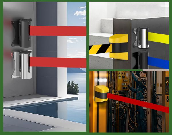 Cột chắn gắn tường dây kéo – Lựa chọn thông minh cho lối đi hẹp