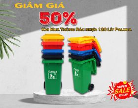 Giảm giá 50% khi mua thùng rác nhựa 120 lít Paloca