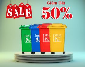 Giảm giá 50% khi mua thùng rác nhựa 60 lít Paloca