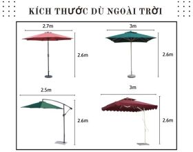 Tư vấn kích thước dù ngoài trời phù hợp không gian