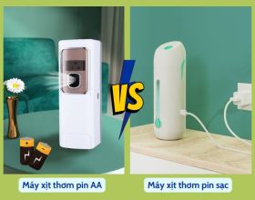 Mua máy xịt thơm tự động dùng pin sạc hay pin thường?