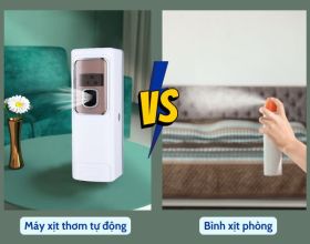 So sánh máy xịt thơm tự động và bình xịt phòng thông thường