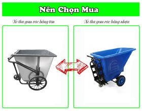 Nên mua xe gom rác bằng tôn hay bằng nhựa