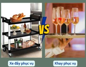 So sánh khay phục vụ và xe đẩy phục vụ đồ ăn: Nên mua loại nào?