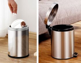 So sánh thùng rác inox nắp lật và thùng rác inox đạp chân