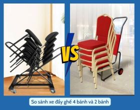 So sánh xe đẩy ghế 2 bánh và 4 bánh: Loại nào phù hợp cho sự kiện?