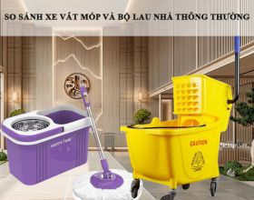 So sánh xe vắt móp và bộ lau nhà thông thường