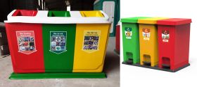 Thùng rác nhựa 3 ngăn nâng cao ý thức bảo vệ môi trường
