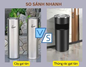 Điểm khác biệt giữa thùng rác có gạt tàn và cây gạt tàn công cộng