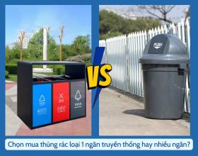 Trang bị thùng rác đường phố: Chọn loại 1 ngăn truyền thống hay nhiều ngăn?