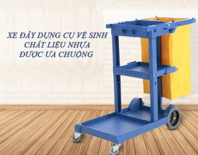 Vì sao xe đẩy dụng cụ vệ sinh chất liệu nhựa được ưa chuộng?