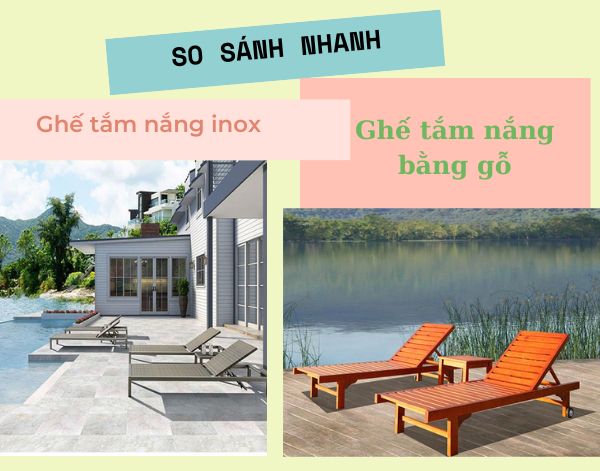 Ghế tắm nắng bằng gỗ và inox: Đâu là lựa chọn thích hợp cho hồ bơi?