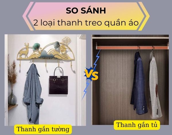 [Loại nào tốt hơn] Thanh treo quần áo trong tủ và thanh treo gắn tường?
