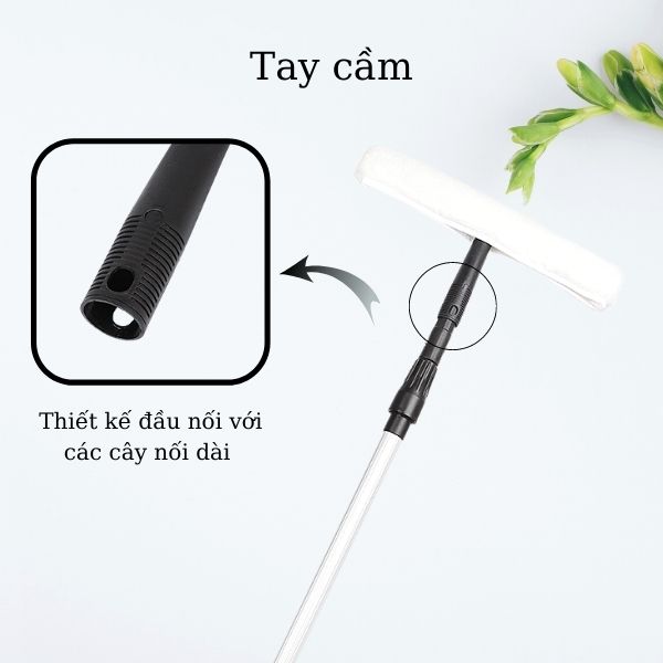 Bông lau kính kết hợp với cây nối dài cho hiệu quả làm sạch vượt trội