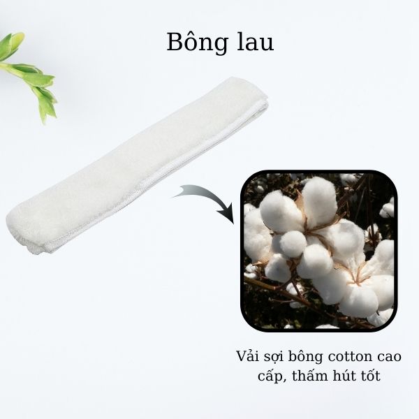 Bông lau làm từ vải sợi cotton cao cấp, thấm hút tốt