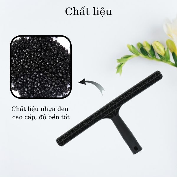 Tay gạt kính chất liệu nhựa đen có độ bền cao, chịu nhiệt tốt