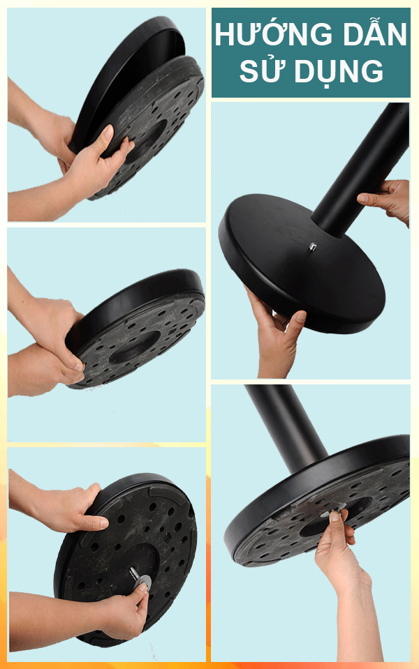 Kết cấu sản phẩm cột chắn inox đen dây căng đơn giản, dễ dàng tháo lắp