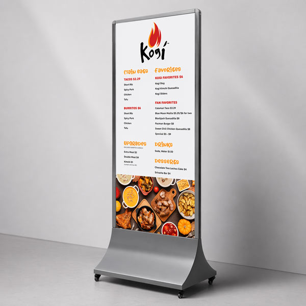 Bảng Standee di động inox ghi đen - hình 2