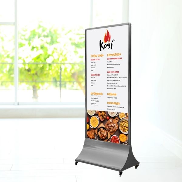 Bảng Standee di động inox ghi đen - hình 3