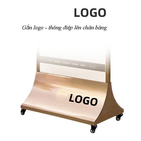 Bảng standee ngoài trời có bánh xe inox vàng - hình 3
