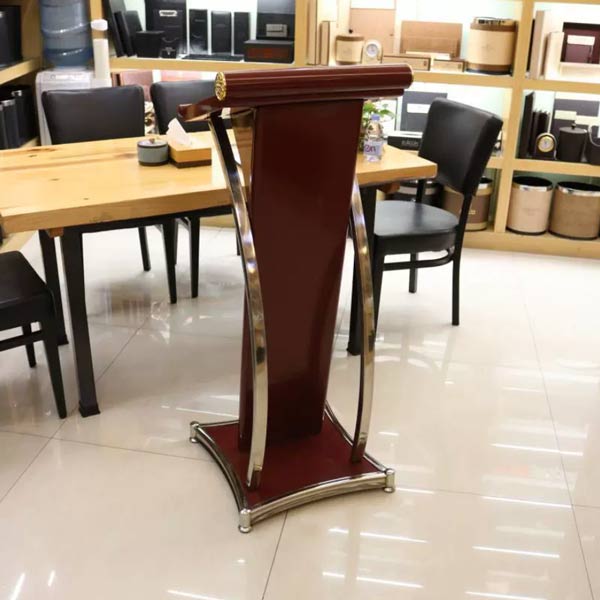 Bục đứng phát biểu sự kiện viền inox vàng - hình 5