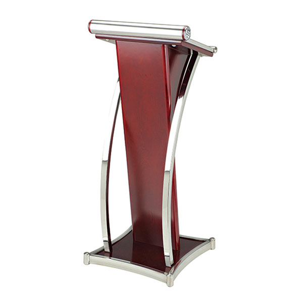 Bục đứng phát biểu sự kiện viền inox trắng - hình 6