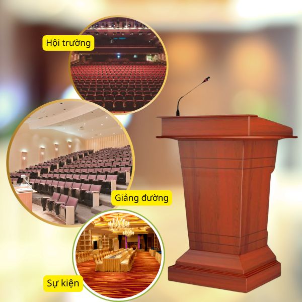 Bục phát biểu đơn giản bằng gỗ MDF - hình 3