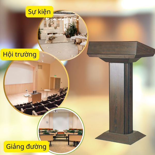 Bục phát biểu gỗ đơn giản - hình 4