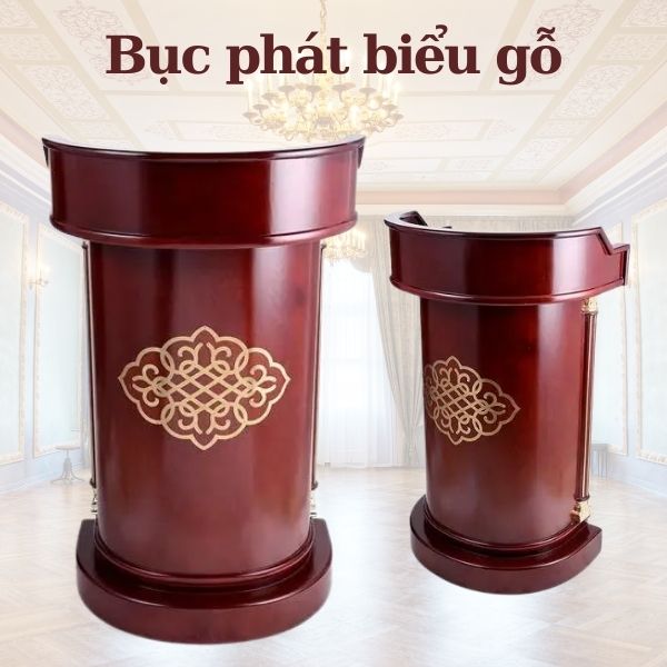 Bục phát biểu gỗ hình bán nguyệt - hình 3