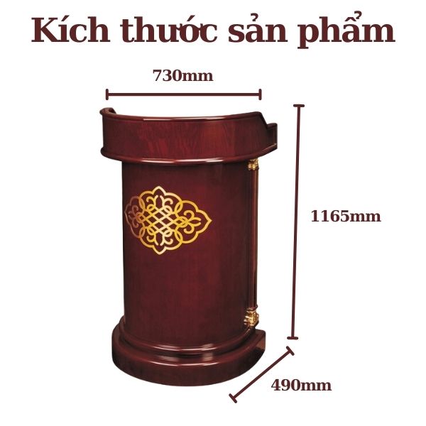 Bục phát biểu gỗ hình bán nguyệt - hình 4