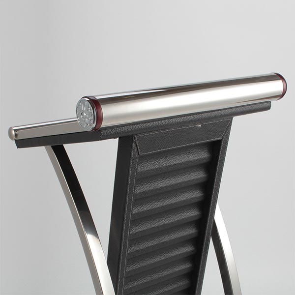 Bục phát biểu inox trắng thân bọc da - hình 3