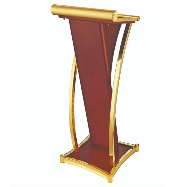 Bục phát biểu thép sơn tĩnh điện viền inox - hình 2