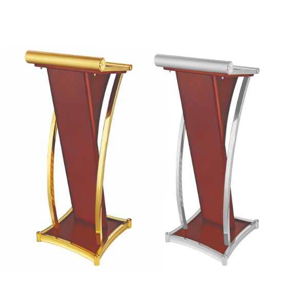 Bục phát biểu thép sơn tĩnh điện viền inox - hình 6