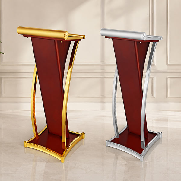 Bục phát biểu thép sơn tĩnh điện viền inox - hình 5