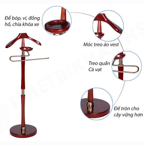 Cây treo áo vest bằng gỗ - hình 3