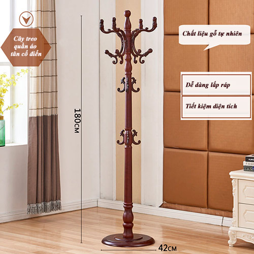 Cây treo quần áo bằng gỗ tân cổ điển - hình 2