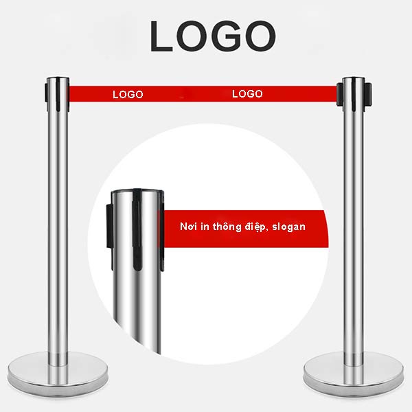 Cột chắn inox dây kéo - hình 2