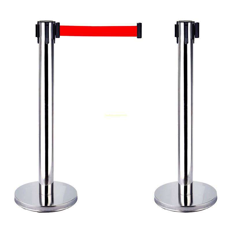 Cột chắn inox trắng dây đỏ 5m - hình 2
