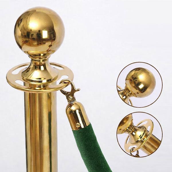 Dây nhung xanh lá của cột chắn inox - hình 5