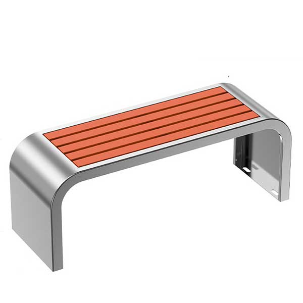 Ghế băng dài inox nan giả gỗ - hình 6