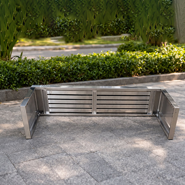 Ghế công viên không tựa bằng inox - hình 4