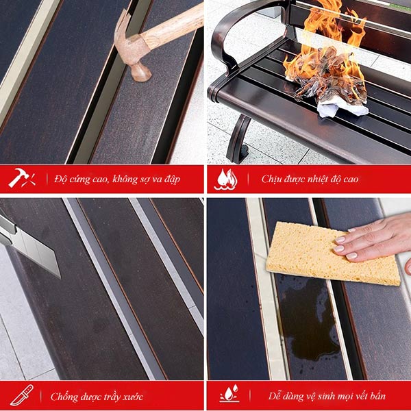 Ghế dài ngoài trời nhôm đúc - hình 5