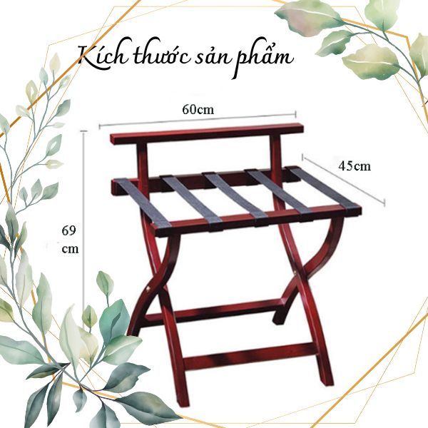 Giá để hành lý gỗ có tựa - hình 3